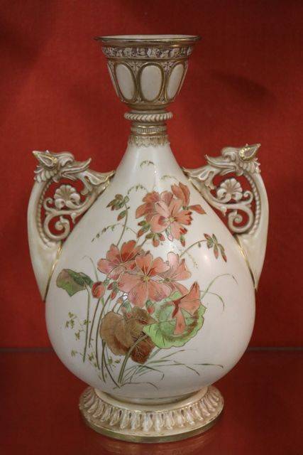 Royal Worcester Hand Decorated Vase C1889