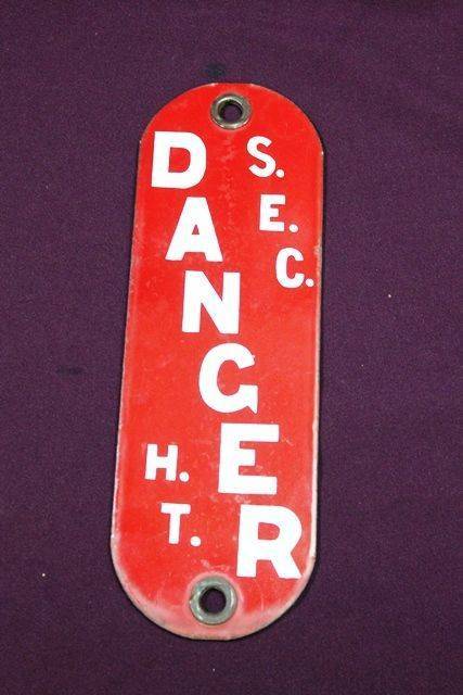 SEC Danger Enamel Sign