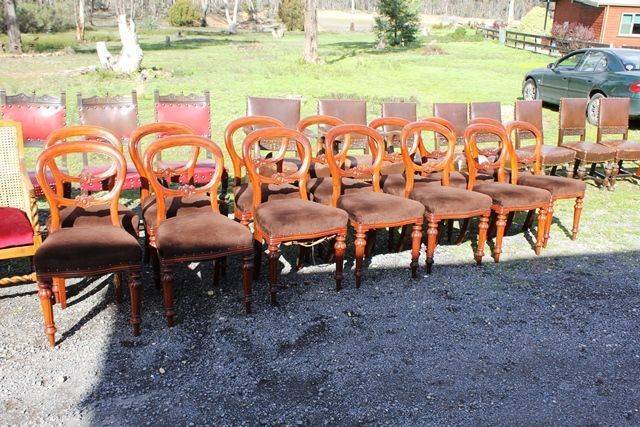 Set Of 14 Balloon Back Dining Chairs