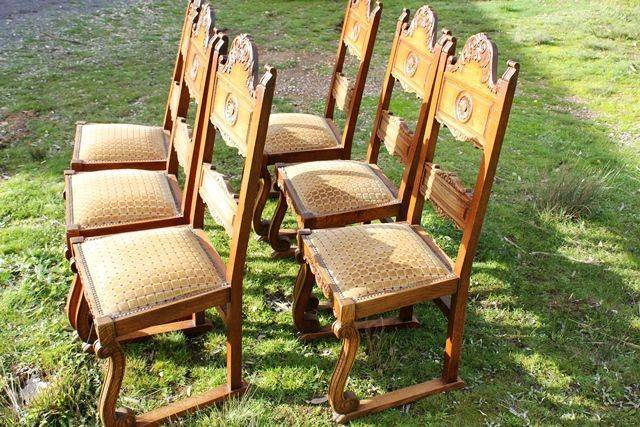 Set Of 6 Quality French Oak dining Chairs C1900