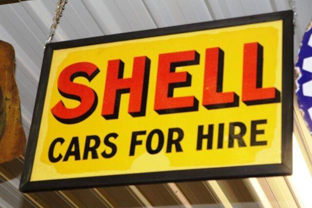 Shell Cars For Hire Double Sided Enamel Sign 