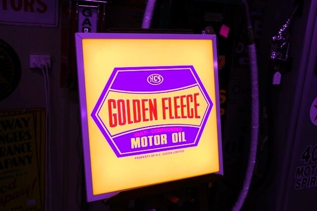 Slimline Golden Fleece HEX Motor Oil Light Box 