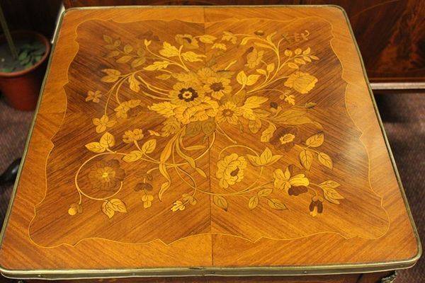 Stunning 19th Century French Marquetry Side Table With Metal Mounts C1890