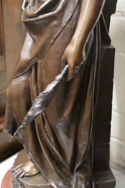 Stunning Antique Female Bronze Signed Marioton 