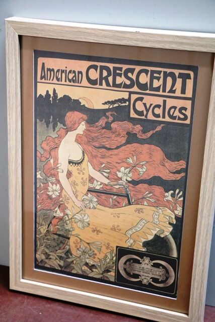 Stunning Original Vintage American Crescent Cycles Print 