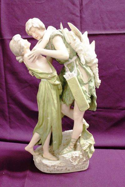 Stunning Royal Dux Ivory Porcelain Group Bohemia C1890