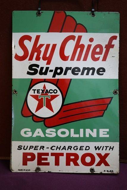 Texaco Sky Chief Advertising Double Sign 