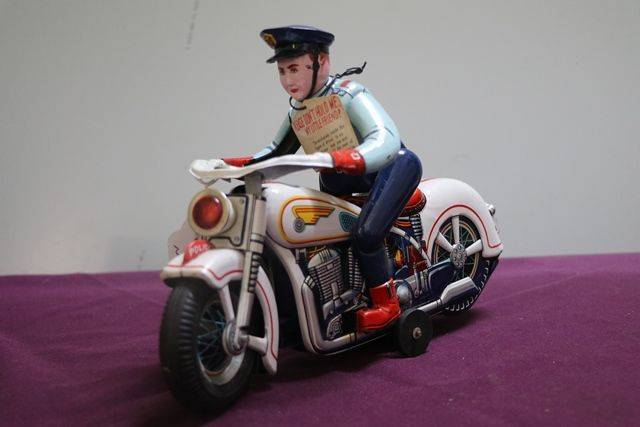 Tin Toy Masudaya Highway Patrol Police Motorcycle 