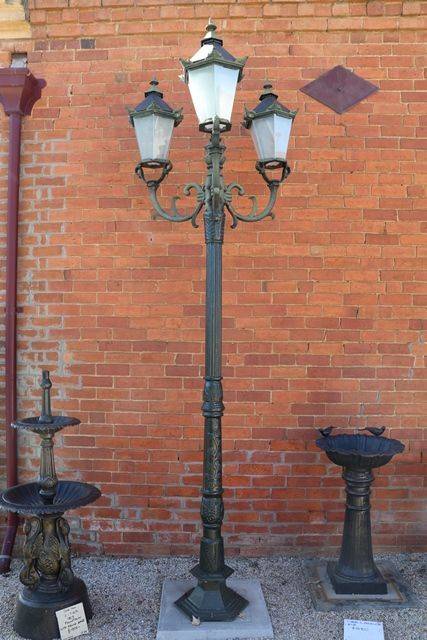 Tudor 3 Branch Cast Iron Garden Lamp