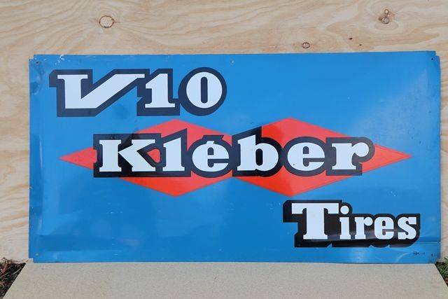 V10 Kleber Tires Aluminum french Advertising Sign  