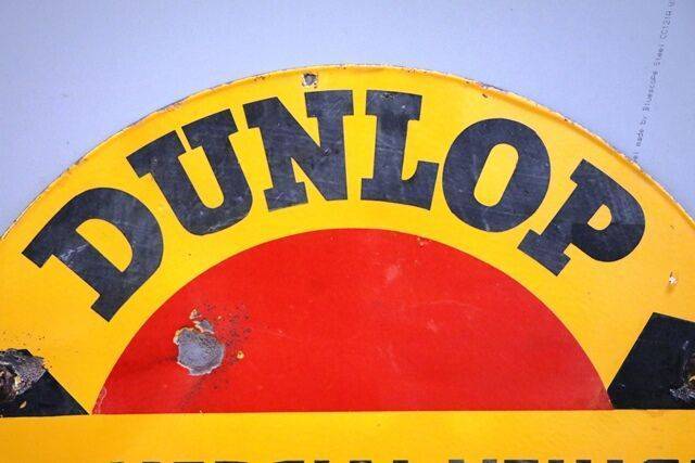 Vintage Dunlop Commercial Vehicle Tyre Service Double Sign 