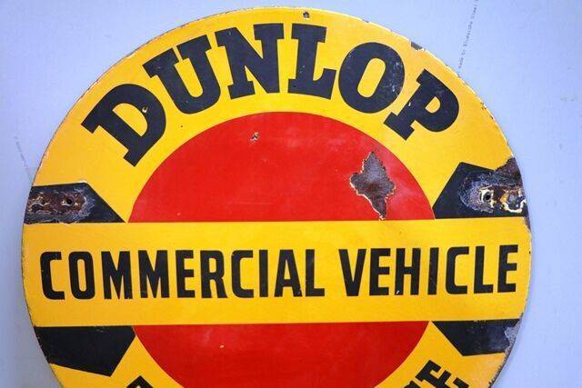 Vintage Dunlop Commercial Vehicle Tyre Service Double Sign 