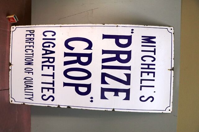 Vintage Mitchelland39s Prize Crop Cigarettes Enamel Sign 
