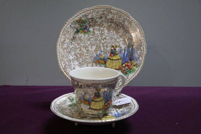 Vintage RidgWaysand39 China Crinoline Lady Trio 