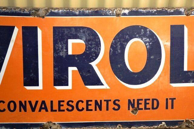 Vintage Virol Convalescents need It Enamel Sign 