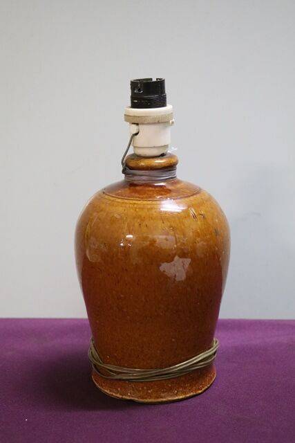 Vintage Whisky Bottle Pottery Table Lamp 