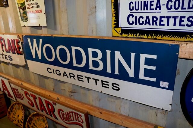 Vintage Woodbine Cigarettes Enamel Advertising Sign 