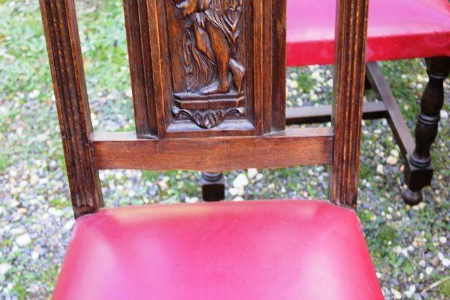Well Carved Set Of 6 French Brittany Chairs C1900