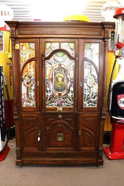  Antique Belgium Oak Cased Coin Operated Barrel Piano 
