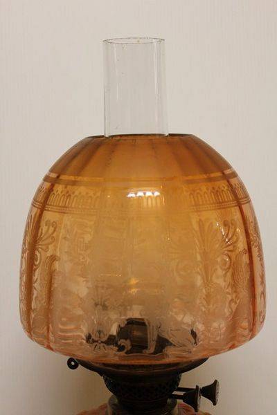 A Rare Victorian Lamp Cast Iron Base All Original C1890