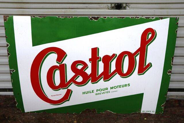 A Very Nice Vintage French Castrol Enamel Sign 