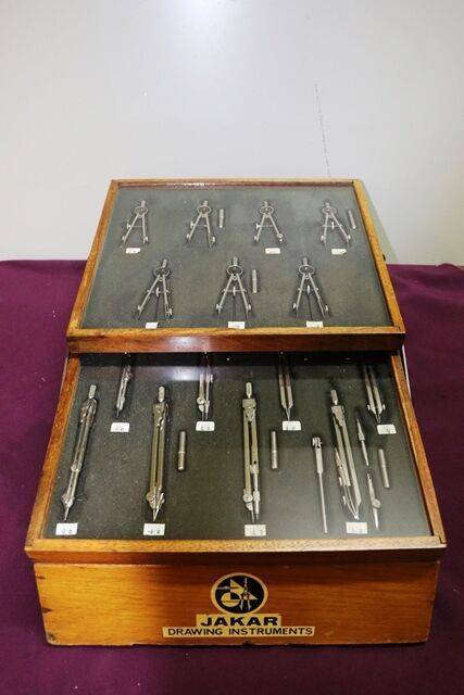 A Vintage JAKAR Drawing Instrument Dispensing Cabinet 