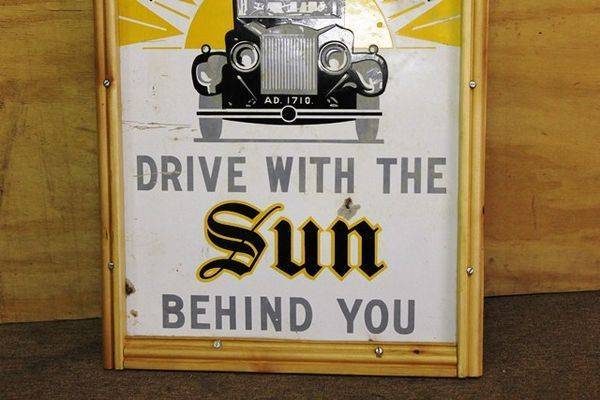 A Vintage Sun Ins Pictorial Enamel Sign