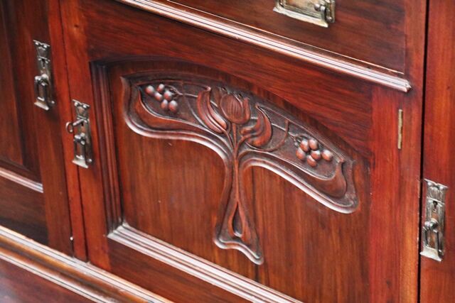 Antique Australian Cedar 3 Door Sideboard with Cabinet Top 
