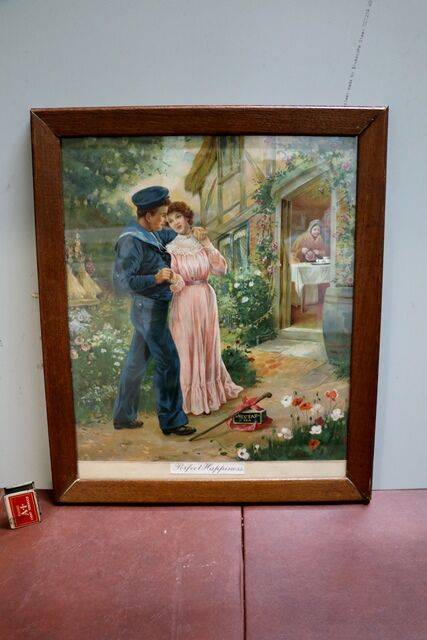 Antique Framed and Glazed Advertisement for Nectar Tea 