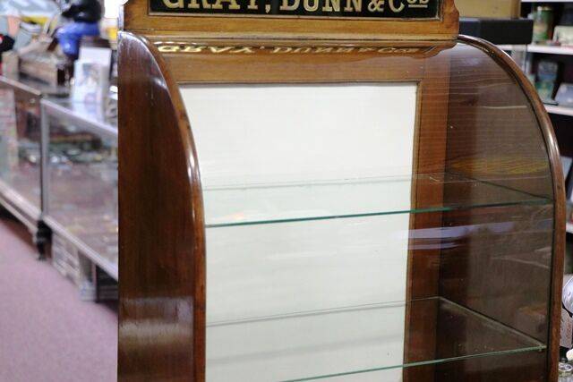 Antique GRAY DUNN andCos Biscuits Cp Dispensing Counter Toabinet 