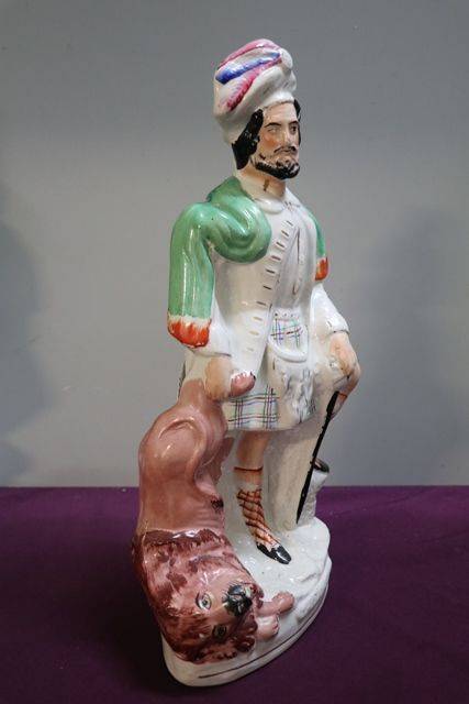 Antique Staffordshire Figurine Of The Lion Slayer  