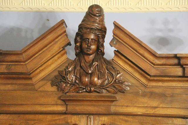 Antique Well Carved French 2 Door Bookcase   