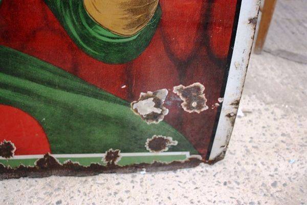 Antique Wincarnis Tonic Pictorial Enamel Sign Arriving Nov