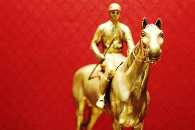 Art Deco Gilt Bronze Figure of Horse and Jockey