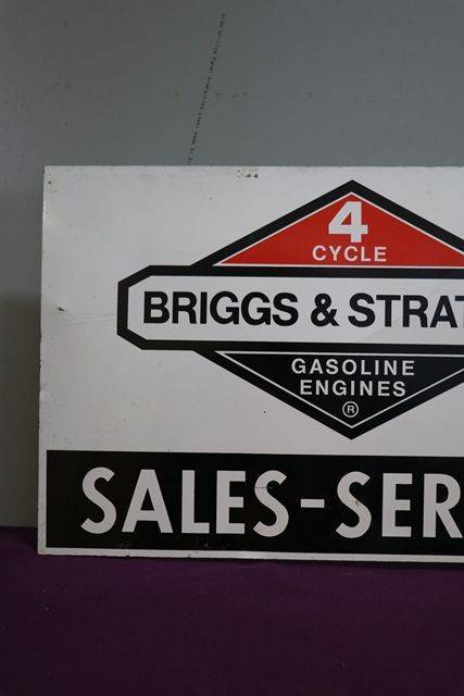 Briggs and Stratton SalesService Double Sided Tin Advertising Sign 