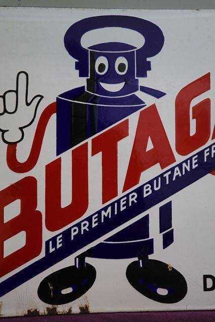 Butagaz Double Side Enamel Advertising Sign 