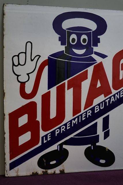 Butagaz Double Side Enamel Advertising Sign 