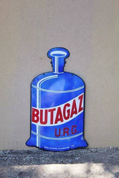 Butagaz Double Sided Die Cut Enamel Sign