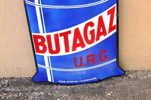 Butagaz Double Sided Die Cut Enamel Sign