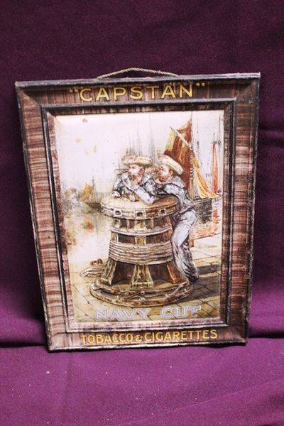 Capstan Navy Cut Tobacco Pictorial Shop Display Tin Sign