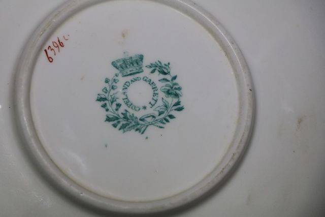 Copeland + Garrett Blue Ground Hand Painted Cup + Saucer C1833 