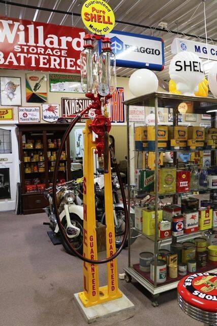 Early Antique Eifel Tower JAPY Twin Cylinder Petrol Pump
