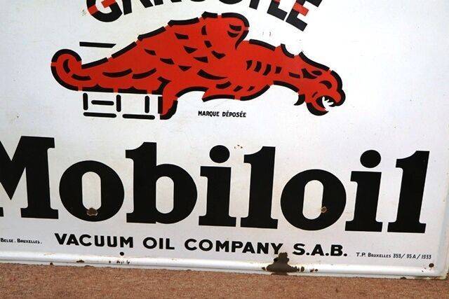 Early Gargoyle Mobiloil Vacuum Oil Company Enamel Sign. # | XXXX