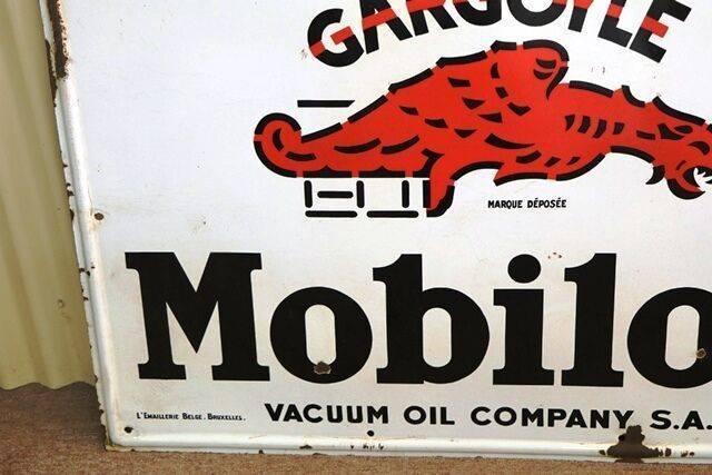 Early Gargoyle Mobiloil Vacuum Oil Company Enamel Sign. # | XXXX