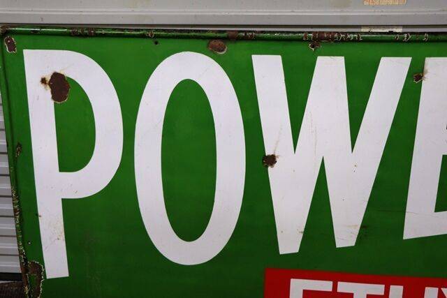 Early Vintage POWER Ethyl Motor Spirit Enamel Sign 