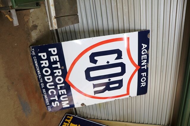 Genuine COR Petroleum Products Enamel Adv Sign  