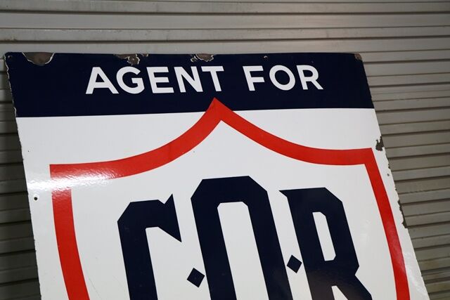 Genuine COR Petroleum Products Enamel Adv Sign  