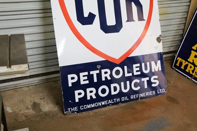Genuine COR Petroleum Products Enamel Adv Sign  