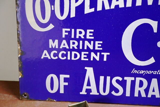 Genuine CoOperative Insurance Co of Australia Enamel Sign 