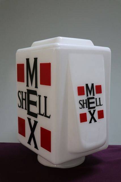 Genuine Glass Shell Mex Petrol Pump Advertising Globe 
